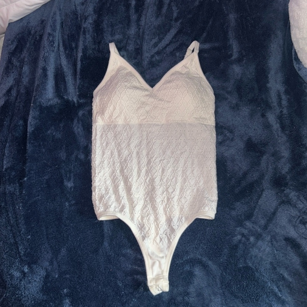 Small, White, Lace Bodysuit/ Shape wear by Jessica Simpson